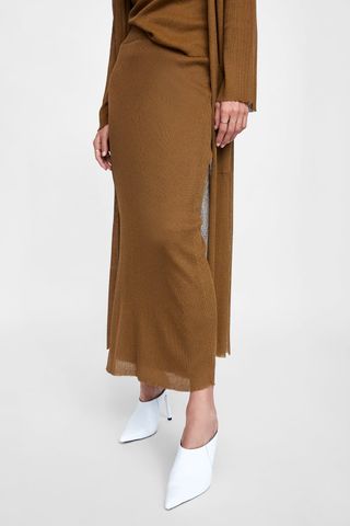 Zara + Knit Skirt With Vent