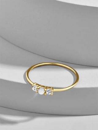BaubleBar + Opalescent 18k Gold Plated Stacking Ring