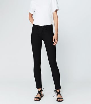 Victoria Beckham + Mid Rise Skinny Jeans