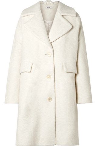 Ganni + Fenn Oversized Wool-Blend Bouclé Coat