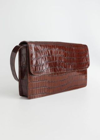 & Other Stories + Crocodile Embossed Leather Satchel