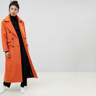 Neon Rose + Maxi Double Breasted Overcoat