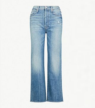 Mother + The Rambler Cropped Wide-Leg High-Rise Jeans
