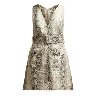 Zimmermann + Corsage Python-Print Linen Mini Dress