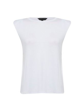 Dorothy Perkins + White Shoulder Pad T-Shirt