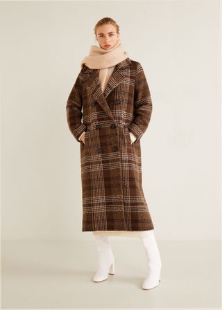 Mango + Checked Recycled Wool Coat