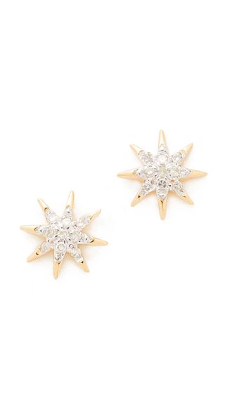 Adina Reyter + 14k Gold Solid Pave Starburst Earrings