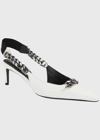 Tom Ford + Pointed Slingback Pumps with Chain