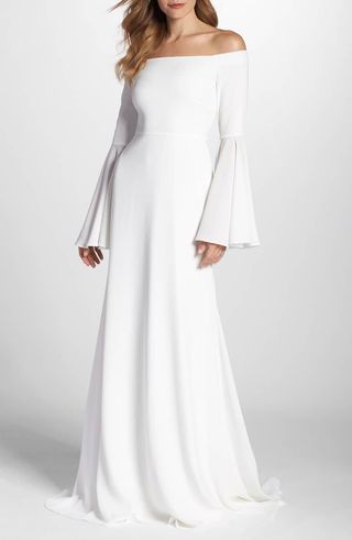 Joanna August + Bowie Off the Shoulder Bell Sleeve Gown