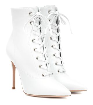 Gianvito Rossi + Lace-Up Leather Ankle Boots