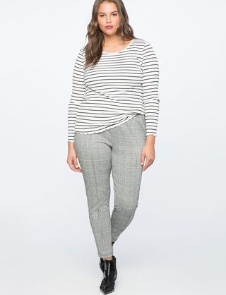 Eloquii + Plaid Legging With Pintuck