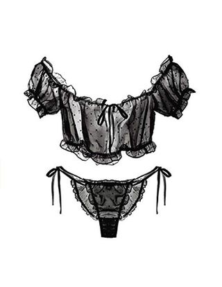 Cosprofe + Lingerie Polka Dot Sheer Mesh Underwear