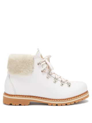 Montelliana + Margherita Shearling Trimmed Leather Boots