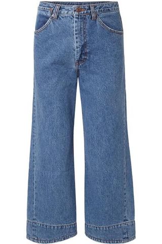 We11Done + Cropped High-Rise Wide-Leg Jeans