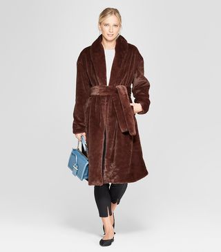 Who What Wear + Faux Mink Robe Coat