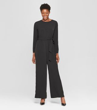Who What Wear + Long Sleeve Crew Neck Jumpsuit