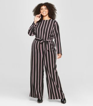 Who What Wear + Long Sleeve Crew Neck Jumpsuit