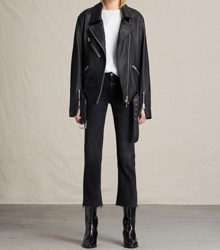 AllSaints + Kumara Oversized Leather Jacket