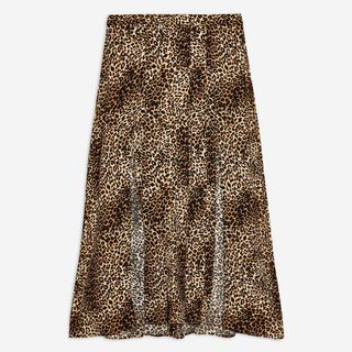 Topshop + Leopard Print Midi Skirt