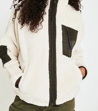 Urban Outfitters + UO Ecru Fleece Zip-Through Jacket