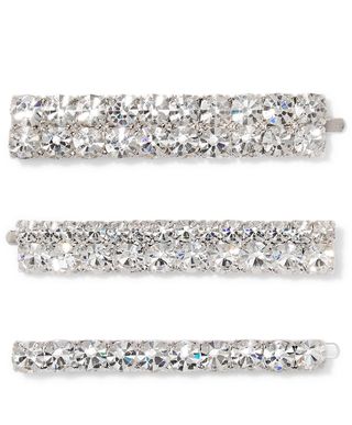 Alessandra Rich + Set of Three Crystal Hair Slides