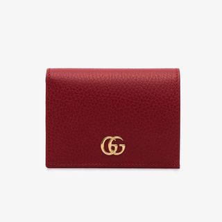 Gucci + Red GG Marmont Leather Wallet