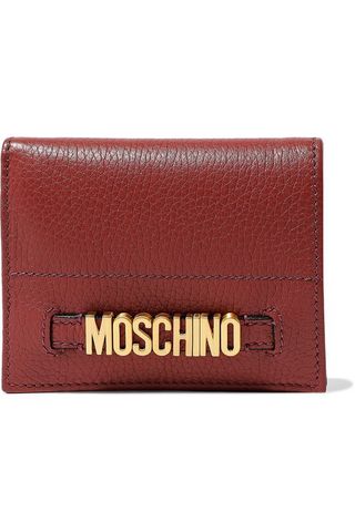 Moschino + Embellished Textured-Leather Wallet