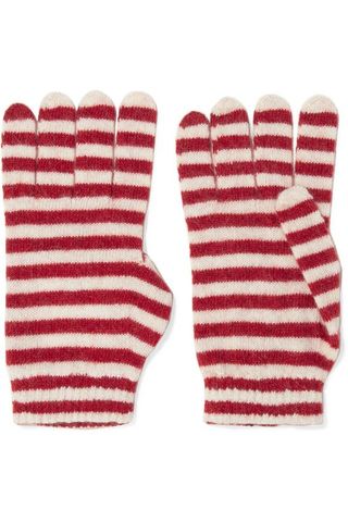RedValentino + Striped Knitted Gloves