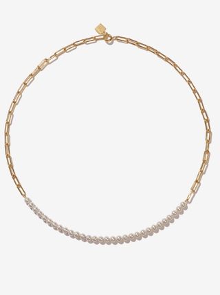 Adornmonde + Harper Gold Pearl Chain Necklace