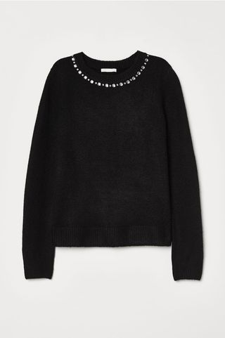 H&M + Sweater With Rhinestones