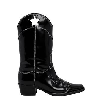 Ganni + Marlyn Star Cutout Western Boots