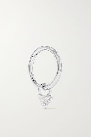 Maria Tash + 18-Karat White Gold Diamond Hoop Earring