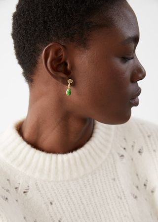 & Other Stories + Dangling Mismatch Stone Earrings