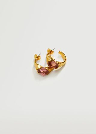 Mango + Crystals Asymmetric Earrings