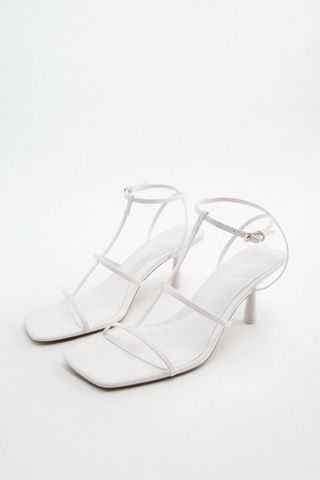 Zara + Strappy Mid-Height Heeled Sandals