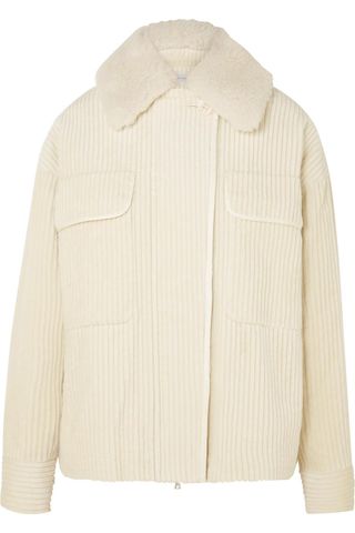 Victoria by Victoria Beckham + Shearling-Trimmed Cotton-Corduroy Jacket
