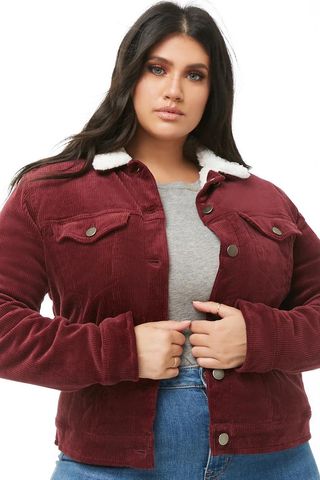 Forever 21 + Faux Sherpa-Lined Corduroy Jacket