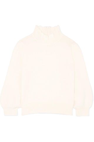 CO + Ruffled Merino Wool Turtleneck Sweater