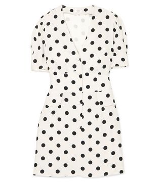 Rixo + Laura Polka-Dot Crepe Mini Dress