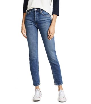 Re/Done + High Rise Ankle Crop Jeans