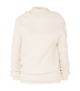 Jil Sander + Aymmetric Ribbed Wool and Cashmere-Blend Sweater