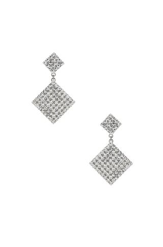 Alessandra Rich + Double Diamond Crystal Earrings