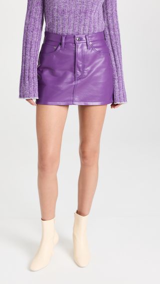Agolde + Leather Liv Miniskirt