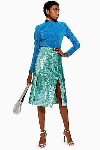 Topshop + Sequin Midi Skirt