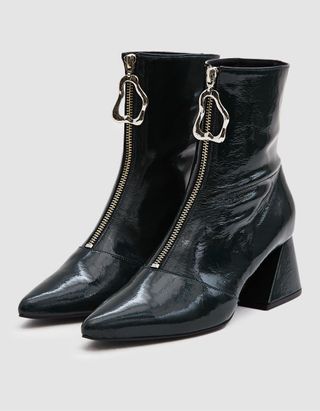 Yuul Yie + Patent Front-Zip Ankle Boot