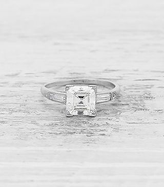 Erstwhile + 1.52 Art Deco Square-Cut Diamond Engagement Ring