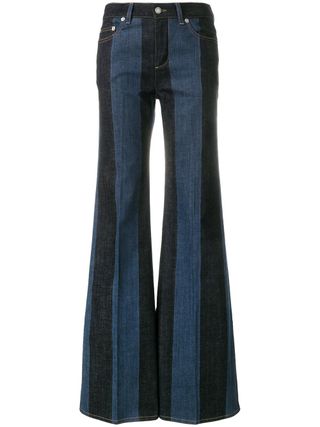 Sonia Rykiel + Flared Patchwork Jeans