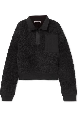 T by Alexander Wang + Oversized Wool-Blend Fleece Sweatshirt