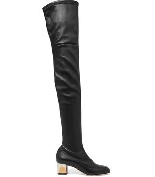 Alexander McQueen + Stretch-Leather Over-the-Knee Boots