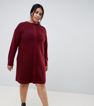ASOS Curve + Eco Knitted Mini Dress in Ripple